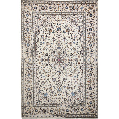 Tappeto Kashan Persia bianco grigio 197x302