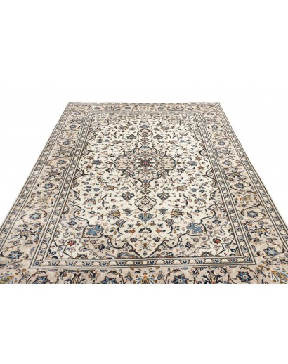Tappeto Kashan Persia bianco grigio 197x302