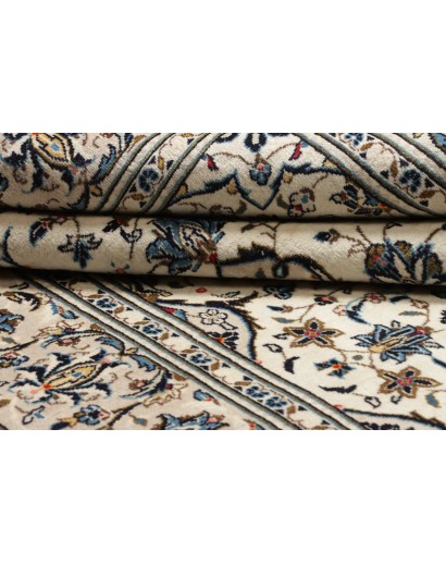 Tappeto Kashan Persia bianco grigio 197x302