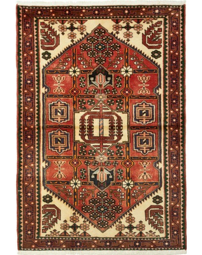 Tappeto Hamadan Persia marrone grigio 104x150