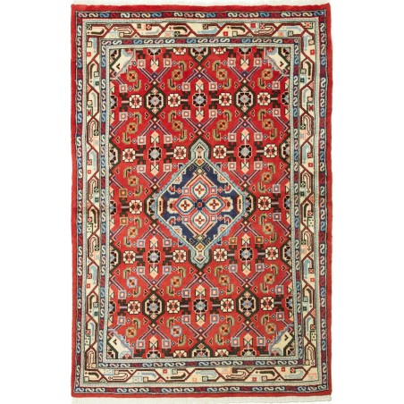 Tappeto Hamadan Persia rosso grigio 102x154