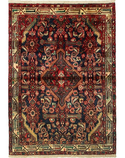 Tappeto Hamadan Persia grigio marrone 101x143