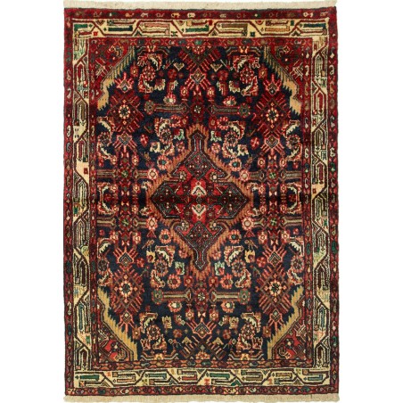Tappeto Hamadan Persia grigio marrone 101x143