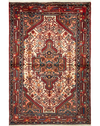 Tappeto Hamadan Persia marrone giallo 105x159