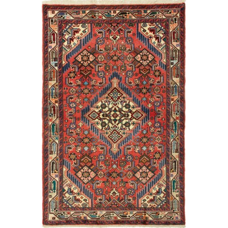 Tappeto Hamadan Persia marrone giallo 100x158
