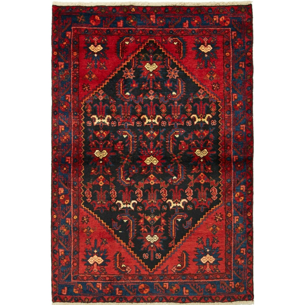 Tappeto Hamadan Persia grigio marrone 103x154 Tappeto Hamadan Persia grigio marrone 103x154
