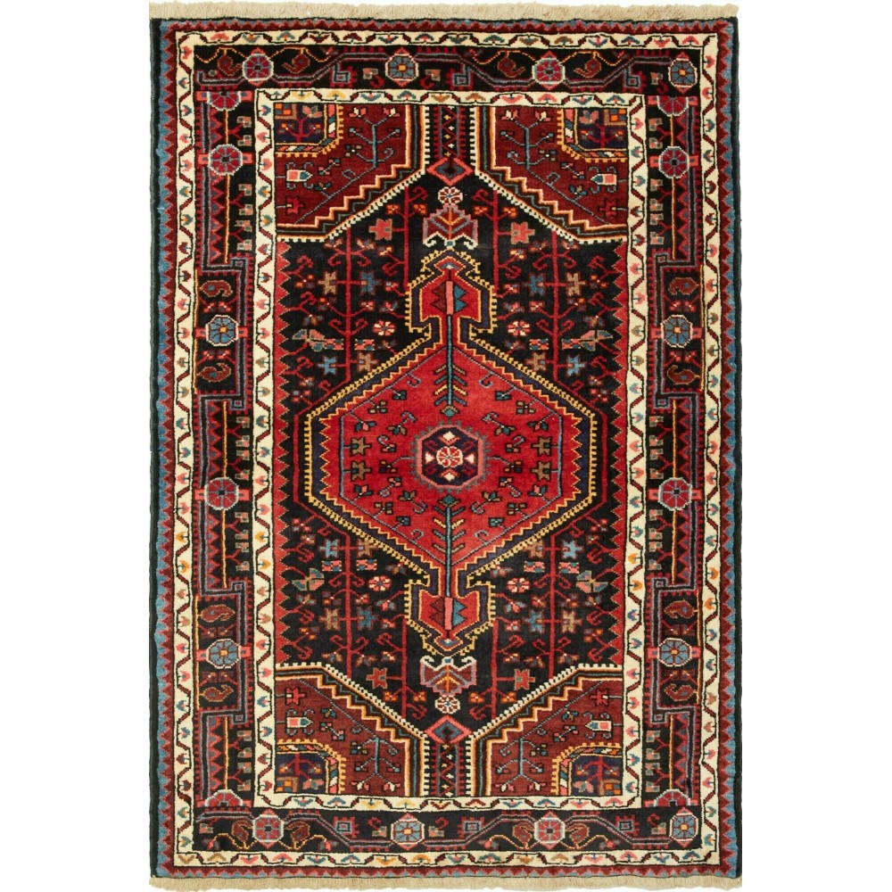 Tappeto Hamadan Persia grigio marrone 101x152 Tappeto Hamadan Persia grigio marrone 101x152