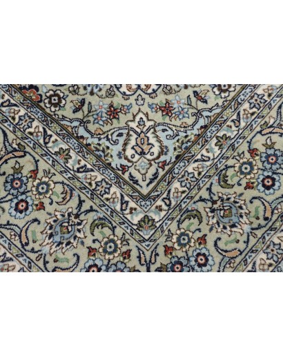 Tappeto Kashan Persia beige azzurro 196x297