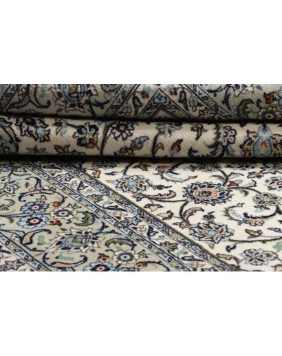 Tappeto Kashan Persia beige azzurro 196x297