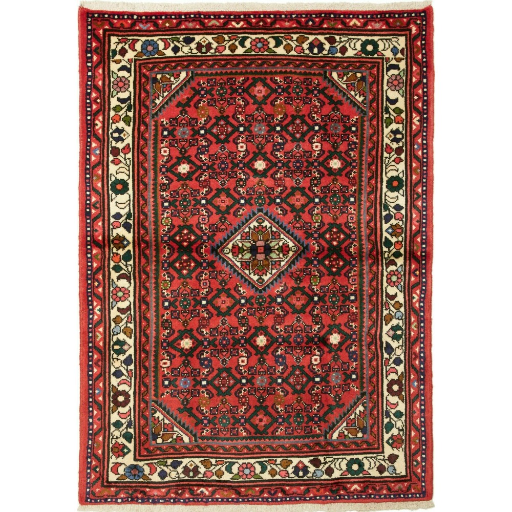Tappeto Hamadan Persia marrone giallo 100x142 Tappeto Hamadan Persia marrone giallo 100x142