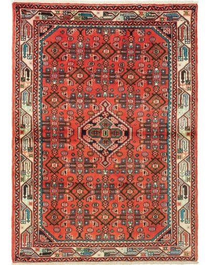 Tappeto Hamadan Persia marrone giallo 106x150