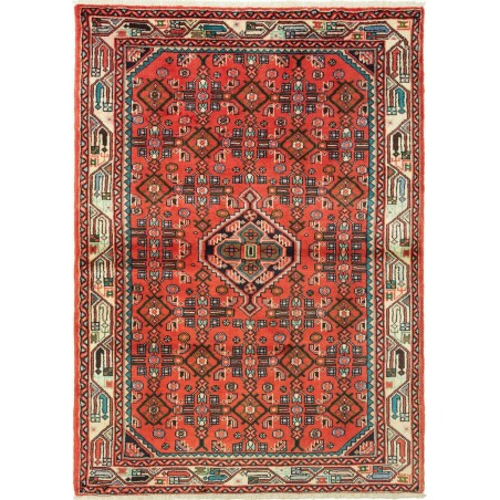 Tappeto Hamadan Persia marrone giallo 106x150