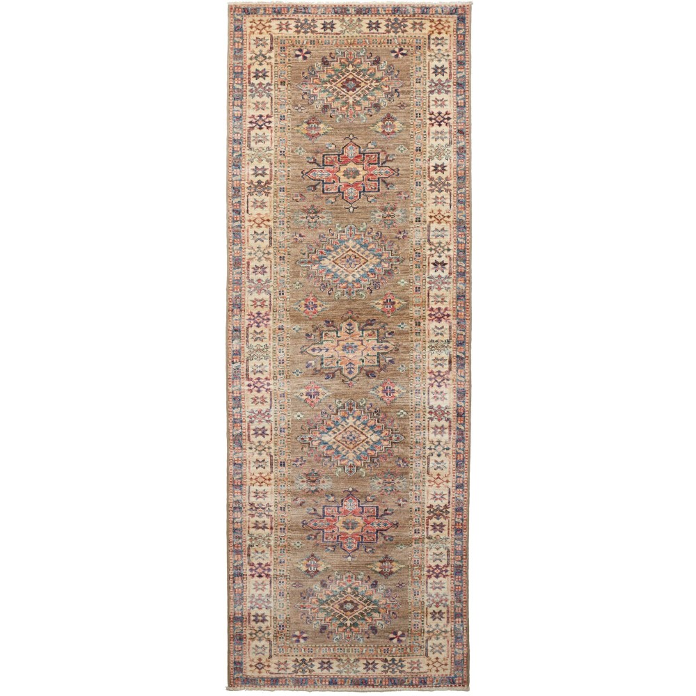 Tappeto Kazak Fine Pakistan marrone 82x235 Tappeto Kazak Fine Pakistan marrone 82x235