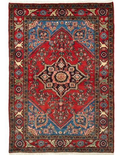 Tappeto Hamadan Persia marrone bianco 109x158