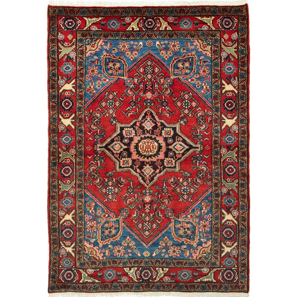 Tappeto Hamadan Persia marrone bianco 109x158 Tappeto Hamadan Persia marrone bianco 109x158