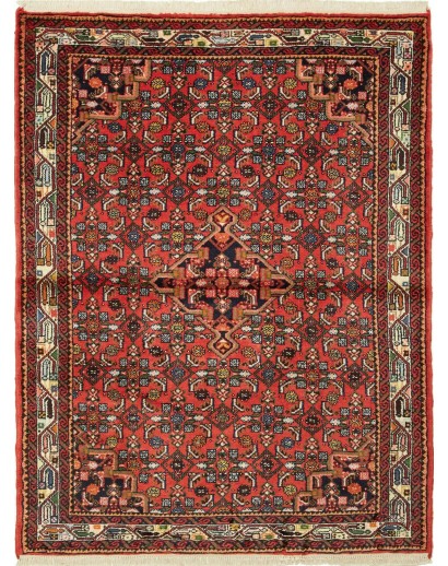 Tappeto Hamadan Persia marrone giallo 103x136
