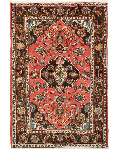 Tappeto Hamadan Persia rosso grigio 108x160