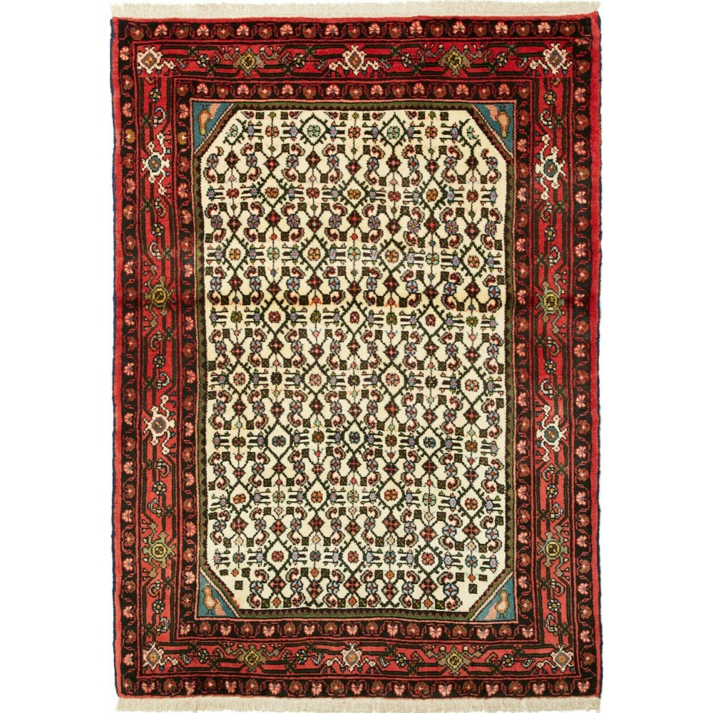 Tappeto Hamadan Persia marrone giallo 104x148 Tappeto Hamadan Persia marrone giallo 104x148