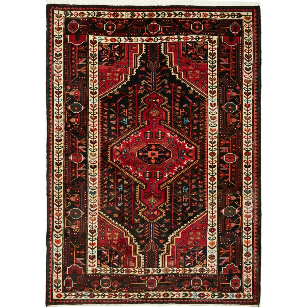 Tappeto Hamadan Persia blu marrone 121x174 Tappeto Hamadan Persia blu marrone 121x174