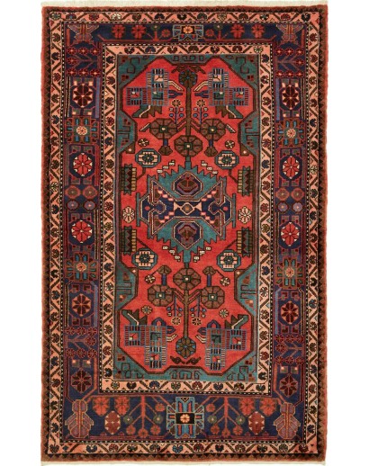 Tappeto Hamadan Persia grigio rosso 117x186