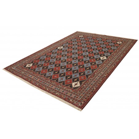 Tappeto Souzani Kilim Persia azzurro giallo 201x292