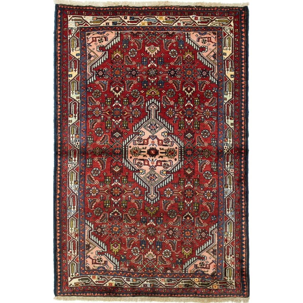 Tappeto Hamadan Persia grigio marrone 101x144 Tappeto Hamadan Persia grigio marrone 101x144