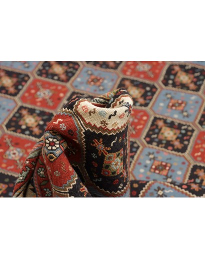 Tappeto Souzani Kilim Persia azzurro giallo 201x292