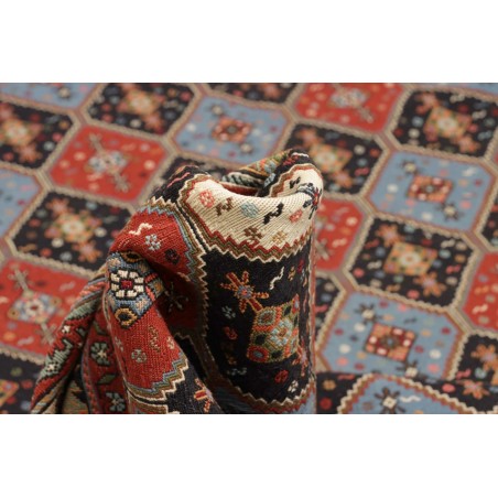 Tappeto Souzani Kilim Persia azzurro giallo 201x292