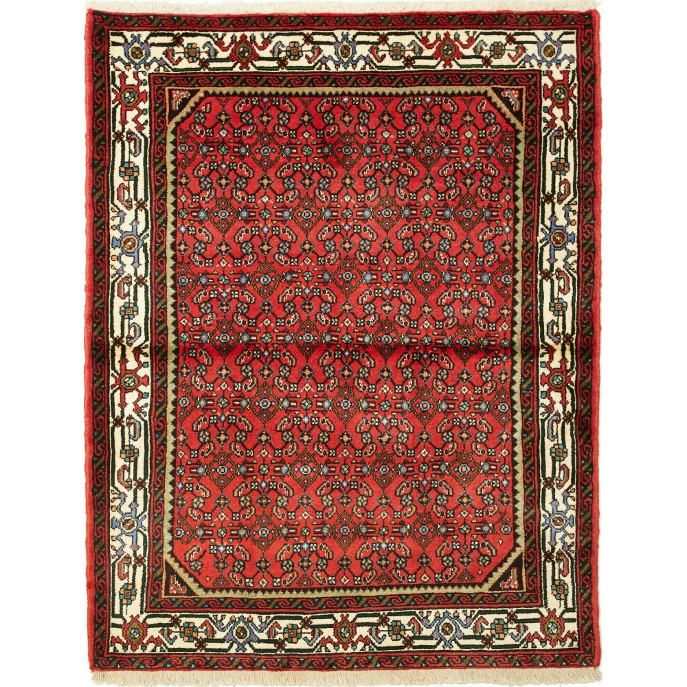 Tappeto Hamadan Persia marrone blu 112x141 Tappeto Hamadan Persia marrone blu 112x141