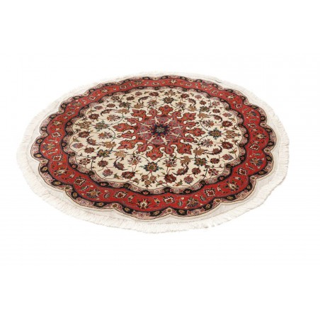 Tappeto Tabriz 50 Raj Persia bianco marrone 150x150