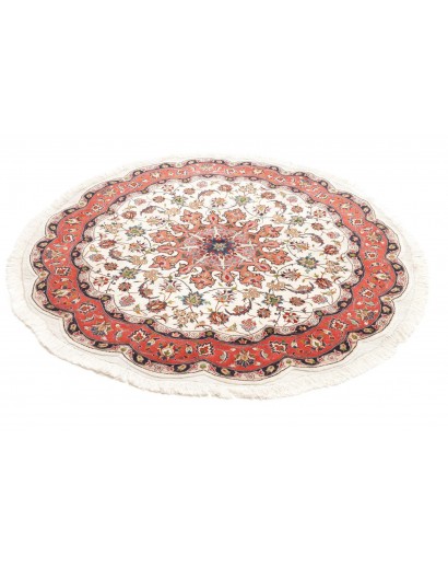 Tappeto Tabriz 50 Raj Persia bianco marrone 150x150