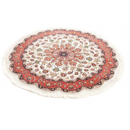 Tappeto Tabriz 50 Raj Persia bianco marrone 150x150