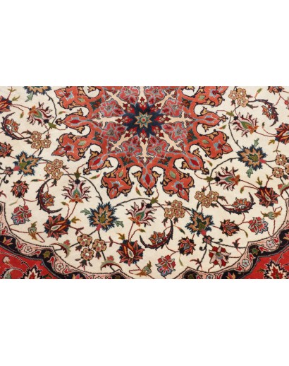 Tappeto Tabriz 50 Raj Persia bianco marrone 150x150