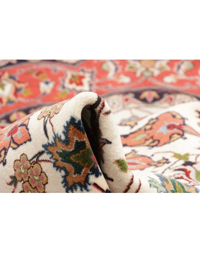 Tappeto Tabriz 50 Raj Persia bianco marrone 150x150