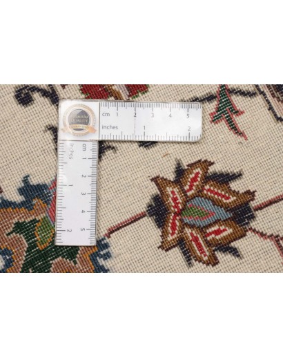 Tappeto Tabriz 50 Raj Persia bianco marrone 150x150