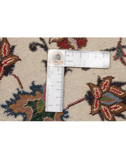 Tappeto Tabriz 50 Raj Persia bianco marrone 150x150