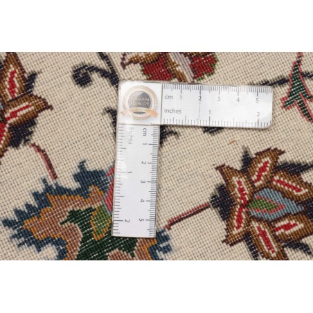 Tappeto Tabriz 50 Raj Persia bianco marrone 150x150