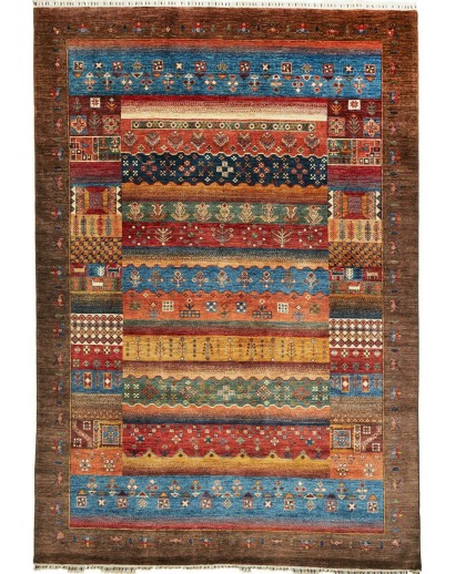 Tappeto Fun Collection Pakistan verde arancione 202x295