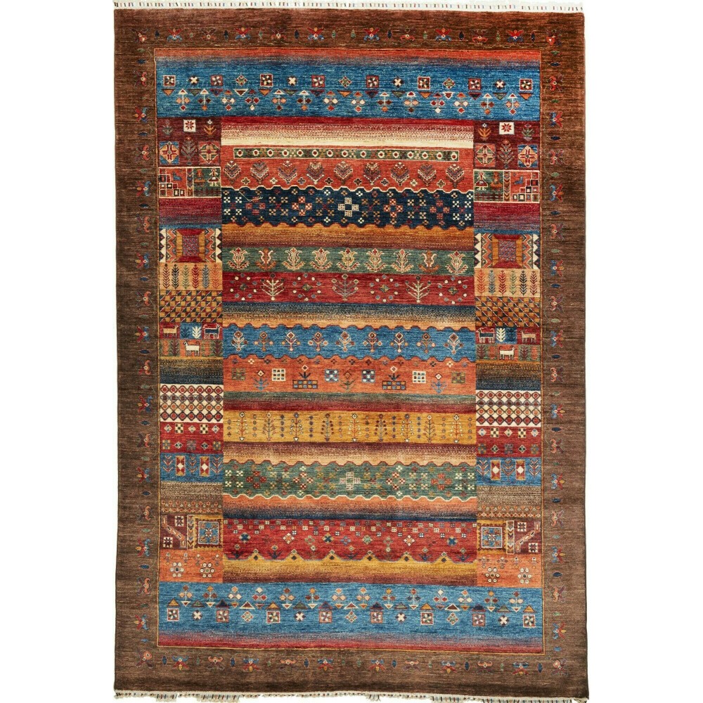 Tappeto Fun Collection Pakistan verde arancione 202x295 Tappeto Fun Collection Pakistan verde arancione 202x295