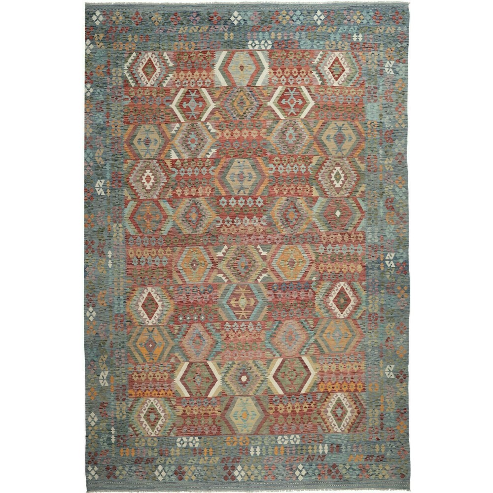 Tappeto Kilim Afghanistan bianco 402x596 Tappeto Kilim Afghanistan bianco 402x596