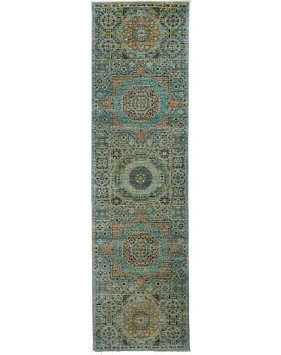 Tappeto Mamlouk Pakistan azzurro grigio 82x295