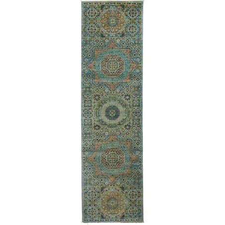 Tappeto Mamlouk Pakistan azzurro grigio 82x295