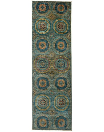 Tappeto Mamlouk Pakistan azzurro grigio 80x255