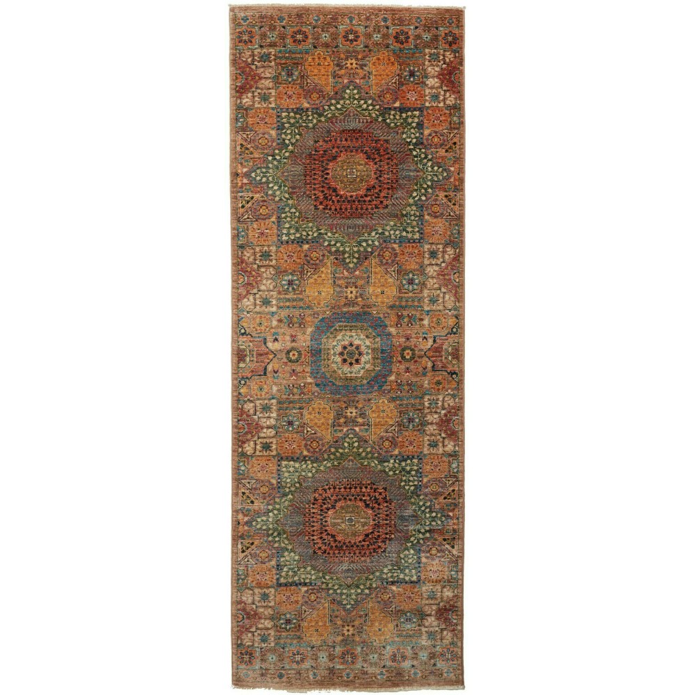 Tappeto Mamlouk Pakistan marrone azzurro 79x244