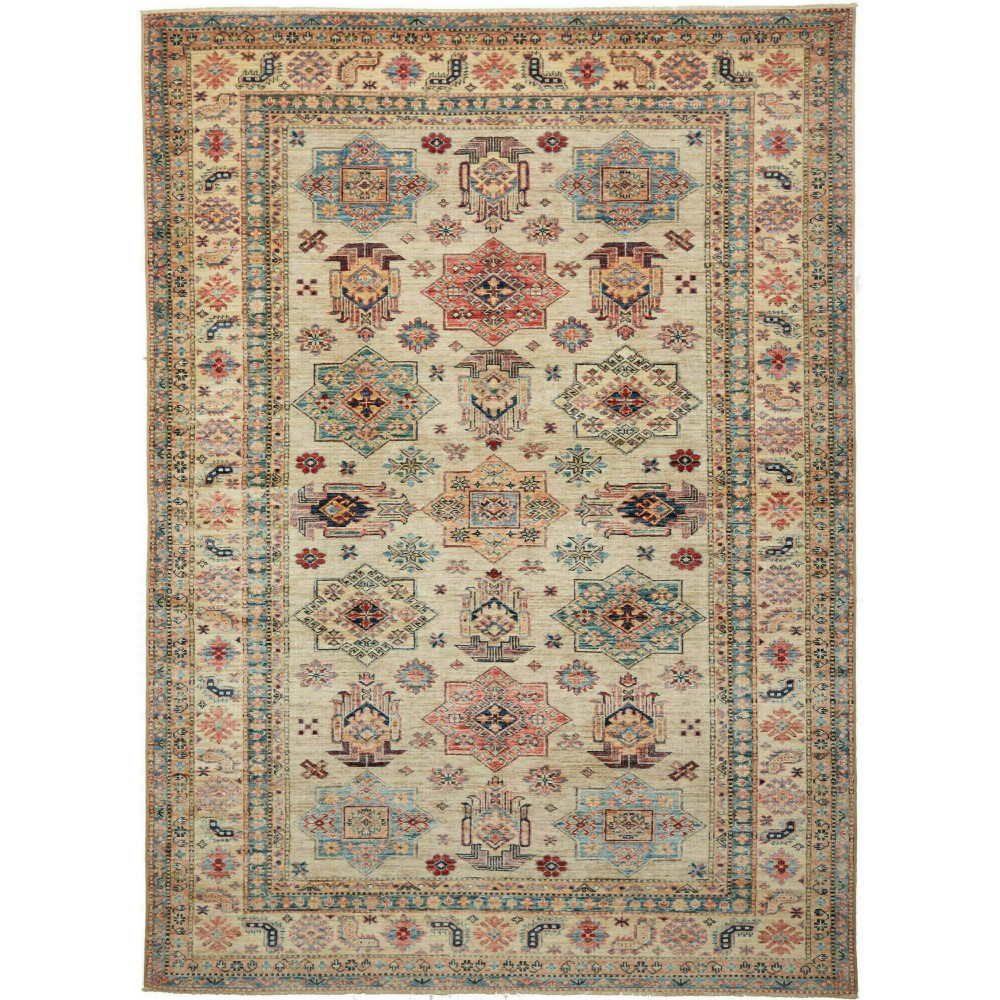 Tappeto Kazak Fine Pakistan marrone grigio 172x236 Tappeto Kazak Fine Pakistan marrone grigio 172x236