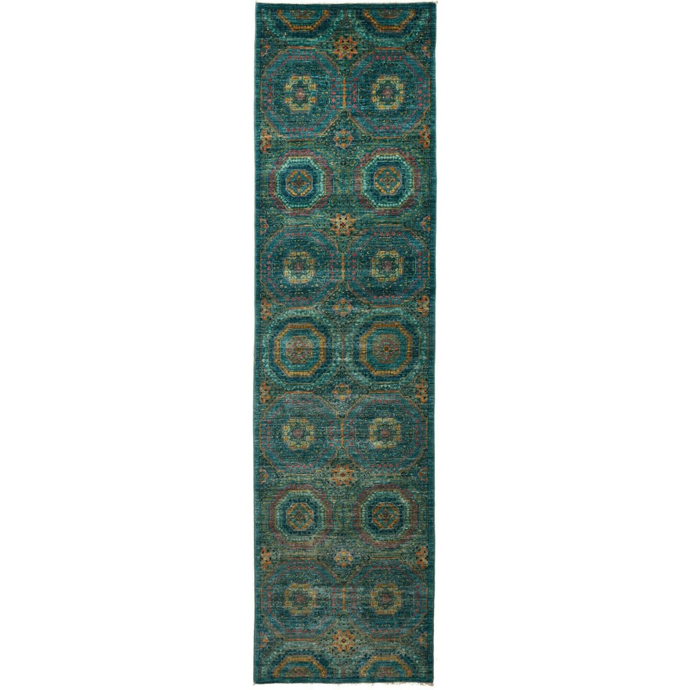 Tappeto Mamlouk Pakistan grigio azzurro 79x300 Tappeto Mamlouk Pakistan grigio azzurro 79x300