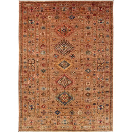 Tappeto Kazak Fine Pakistan marrone giallo 147x205