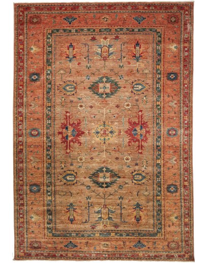 Tappeto Kazak Fine Pakistan rosso arancione 207x297