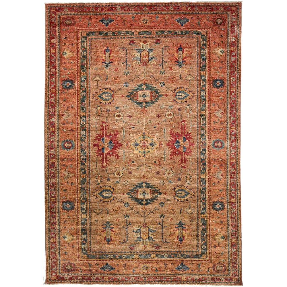 Tappeto Kazak Fine Pakistan rosso arancione 207x297 Tappeto Kazak Fine Pakistan rosso arancione 207x297