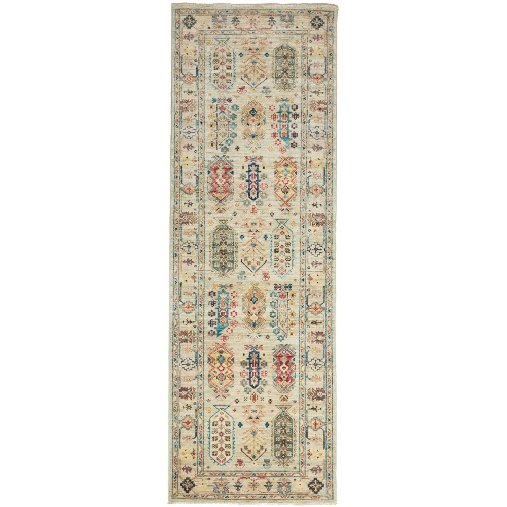Tappeto Tribal Pakistan marrone beige 82x245 Tappeto Tribal Pakistan marrone beige 82x245